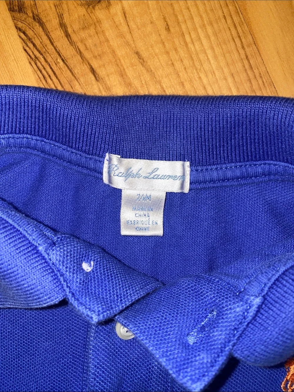 Ralph Lauren Royal Blue Long Sleeve Polo with Orange Pony